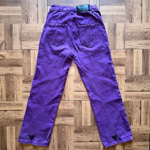 Lazy Oaf Purple Heart Denim Kick Flare high waisted trousers - Picture 2 of 6